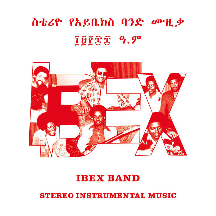 A group of men stands together, each wearing shirts featuring the Ibex Band - Stereo Instrumental Music design by Tandem Coffee Roasters.