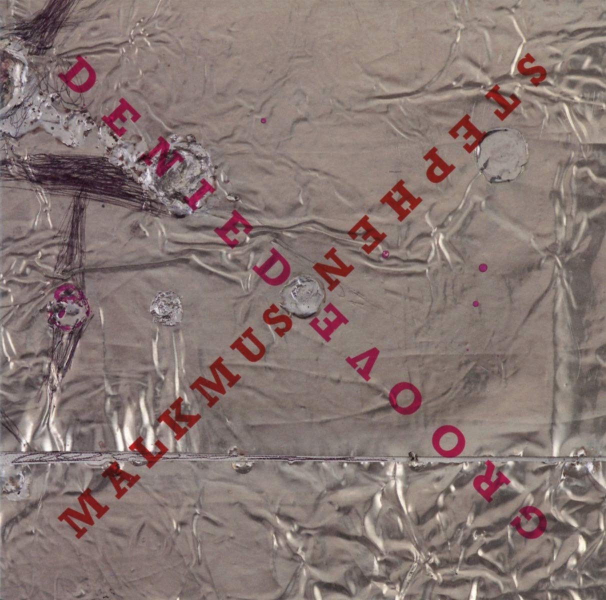 Album cover featuring textured silver foil background with red text showing "Tandem Coffee Roasters - Groove Denied" in a circular layout and the word "denied" prominently displayed with a full electronic tracklist.