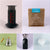 A collage featuring six images of coffee equipment: a Tandem Coffee Roasters AeroPress Starter Kit, a bag of freshly roasted coffee beans, a gooseneck kettle, a burr grinder, and two white ceramic cups.