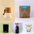 A collage of six images featuring coffee accessories and products: a Chemex Starter Kit, a bag of coffee beans from Tandem Coffee Roasters, an electronic coffee grinder, an empty picture frame, and two