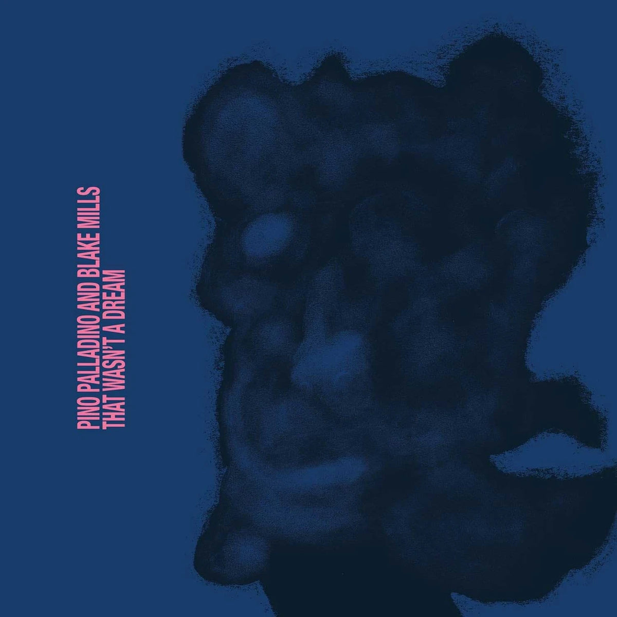 Dark blue abstract image with subtle face outlines. Left side features pink vertical text: Pino Palladino and Blake Mills - That Wasn’t a Dream, from Tandem Coffee Roasters.