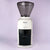 An electric Tandem Baratza Encore Coffee Grinder with a clear bean hopper on top and a black ground coffee bin below, against a light purple background.