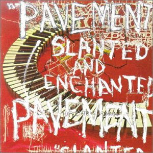 The Pavement - Slanted and Enchanted coffee from Tandem Coffee Roasters features a red label with messy white text, a distorted piano keyboard, and scrawled album details inspired by the iconic album cover.